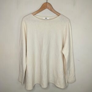 Uniqlo Wool Blend Cream Sweater Boat Neck Tunic